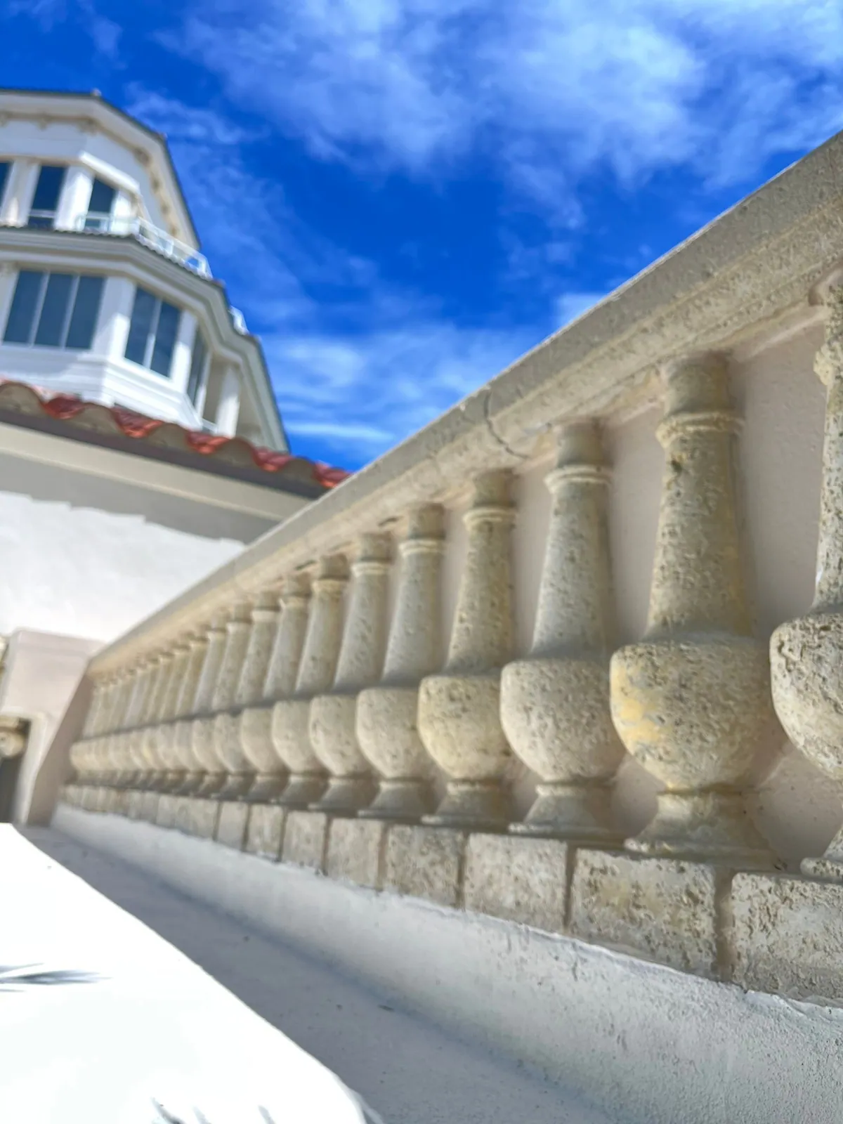 Restored balustrade at Bellaria