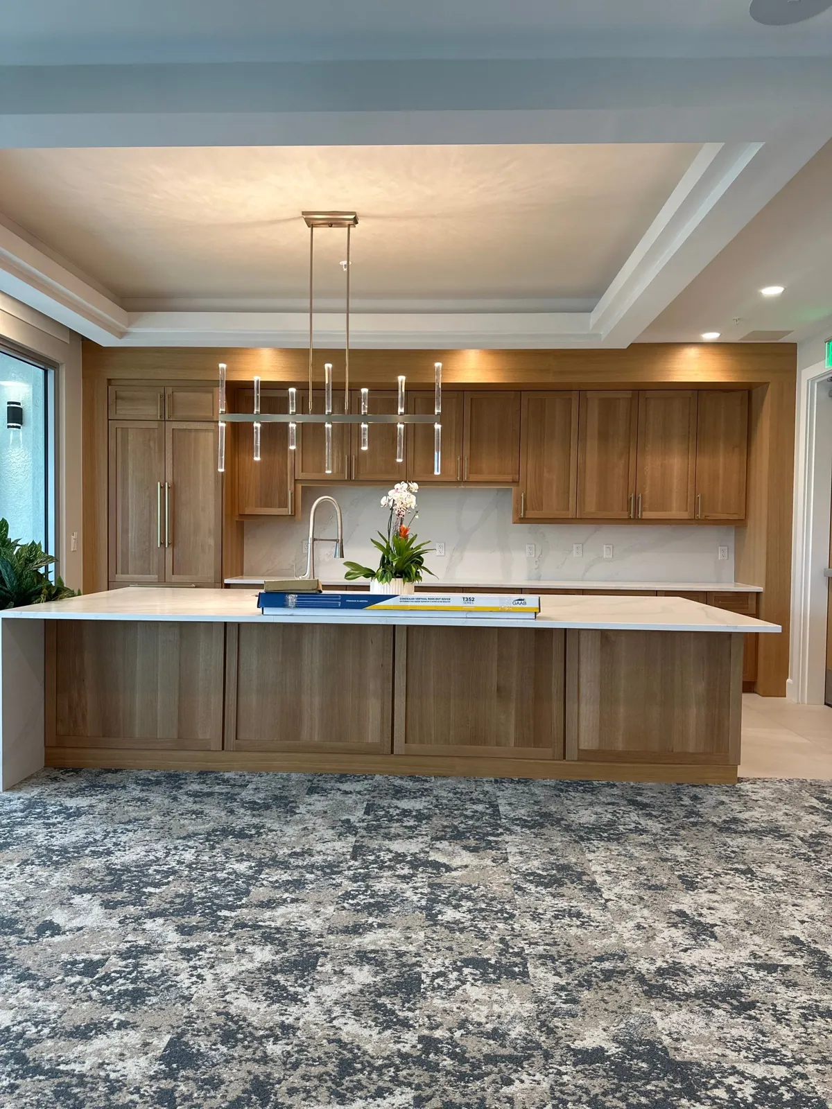 Finished kitchen and common area at Moorings Park Grand Lake