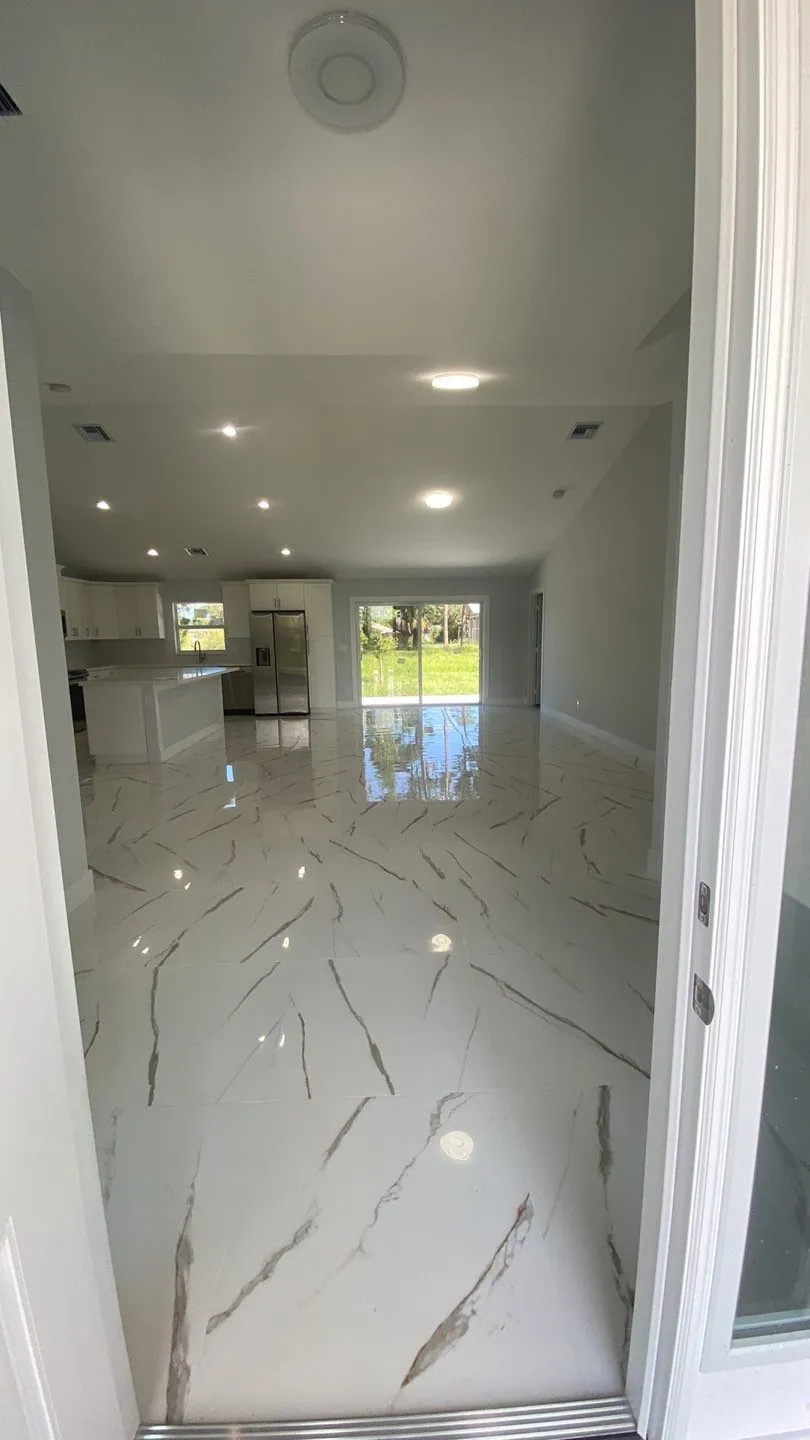 Open living area and kitchen in an MTD Homes build